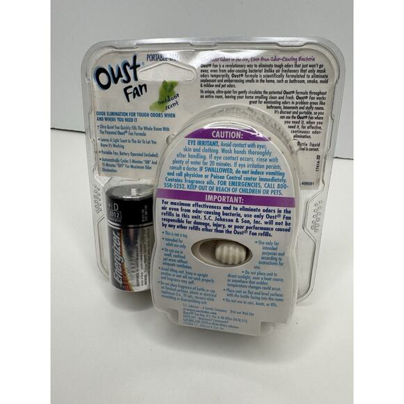Oust Portable Fan Outdoor Scent Eliminates Odors 2004 Discontinued Vintage New - Picture 3 of 7